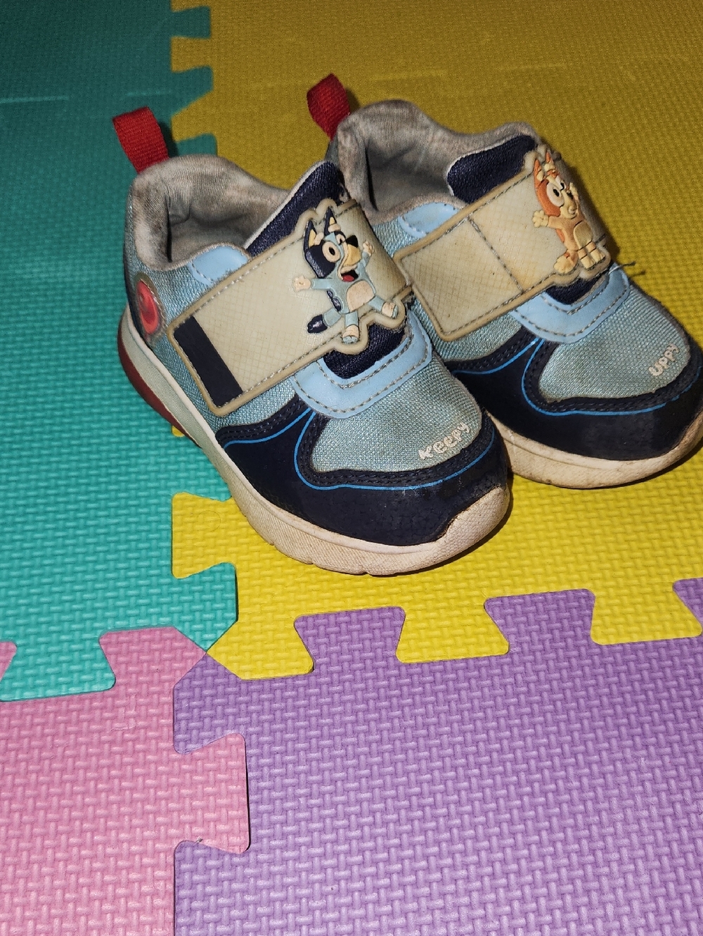 Kids Bluey Cartoon Velcro Sneaker, Size 7